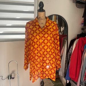 Vintage Button up long Sleve Top